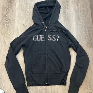 Guess large bling zip up